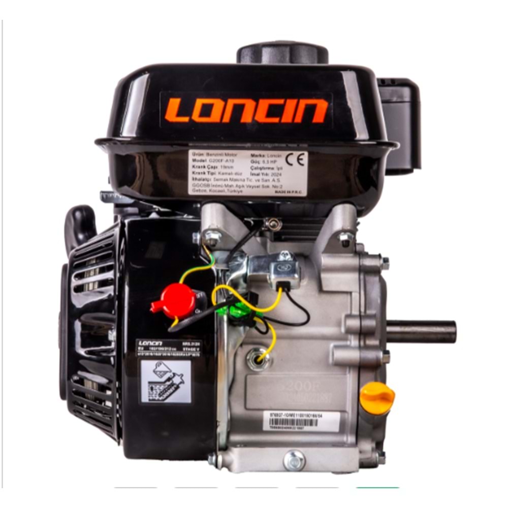LONCIN G200F-A10 EUR5 BENZİNLİ MOTOR 6.5HP ÇAPA TİP