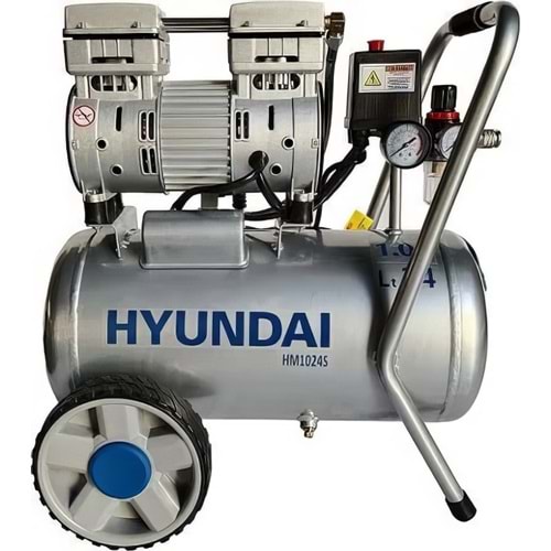 Hyundai Hm1024s Hava Kompresörü Sessiz Yağsız 750W 24 Lt