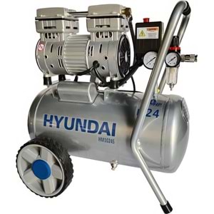 Hyundai Hm1024s Hava Kompresörü Sessiz Yağsız 750W 24 Lt