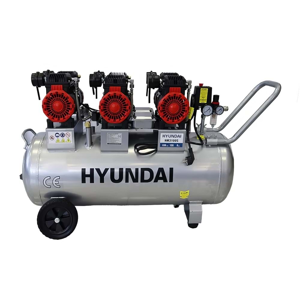 Hyundai HM3100S Sessiz ve Yağsız Hava Kompresörü 6HP 100LT