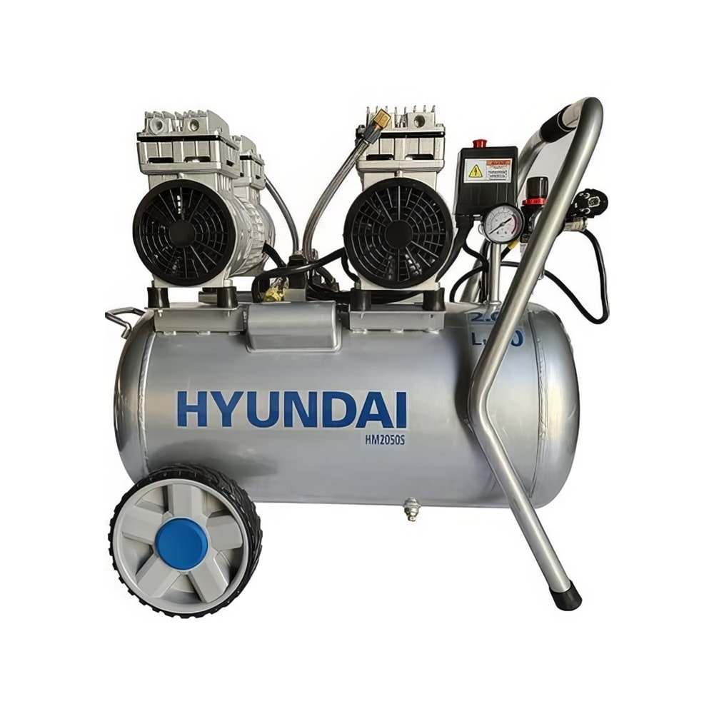 Hyundai Kompresör Sessiz Yağsız 1500W 50 Lt