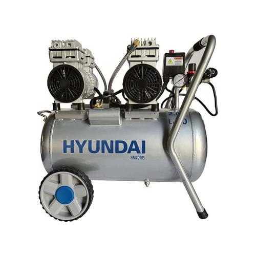 Hyundai Kompresör Sessiz Yağsız 1500W 50 Lt