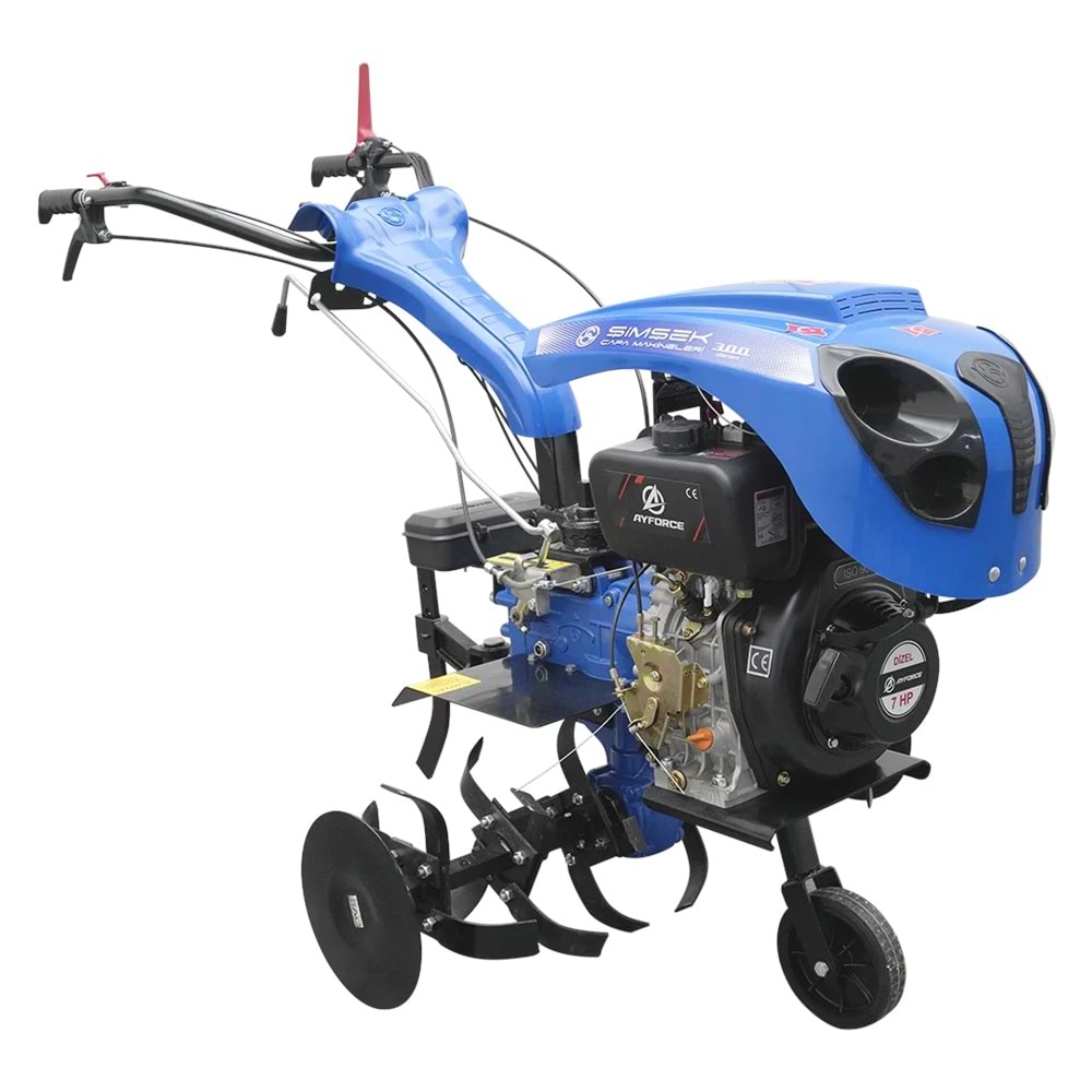 ŞİMŞEK 7 HP DİZEL 3 İLERİ 1 GERİ VİTES ÇAPA MAKİNESİ