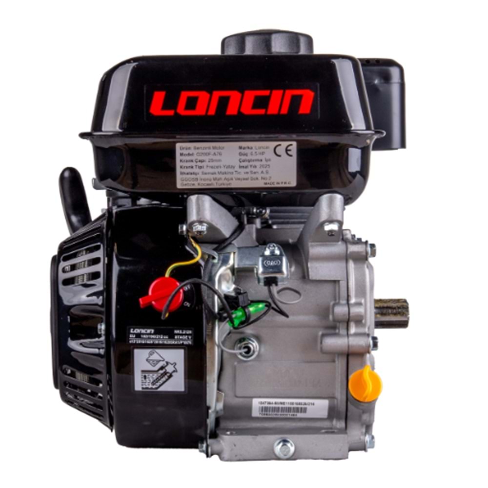 LONCIN G200F-A76 EUR5 BENZİNLİ MOTOR 6.5HP ÇAPA TİP